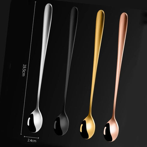4 Pieces Coffee Spoons Teaspoons Stainless Steel Espresso Spoons Long Handle Soup Spoons Ice Cream Dessert Cake...