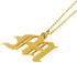 Women's Old English Initial Necklace 18K Gold Plated Stainless Steel Letter Pendant Gift...