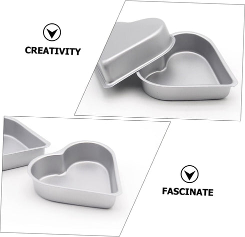 3pcs Heart Pudding Mold Cake Making Tray Heart Cake Pan Non-stick Donut Molds Bagel Molds Baking Molds Cupcake Moulds Loaf Tin Bread High-carbon S...