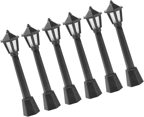 EXCEART 6pcs Ornament Miniature Lights Tiny House Streetlights Model Miniature Street Lamp Mini Lamp Post Lamppost Christmas Decorations Model Acc...