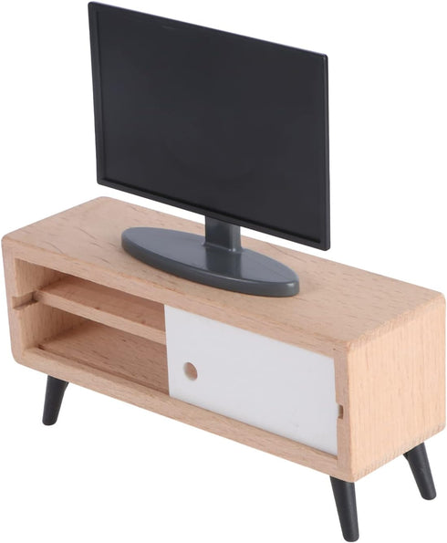Toyvian 1/12 Scale Dollhouse Miniature Tv Dollhouse Living Room Television Mini Tv Mini Tv Cabinet Doll House Furniture Tiny Tv Set for Dollhouse ...