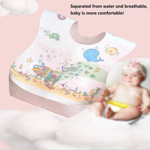 30 PCS Disposable Baby Bibs, Portable Infant Feeding Toddler Bibs, Adjustable Bibsters Bibs for Drool Leakproof, Breathable Bear Travel Baby Bibs ...