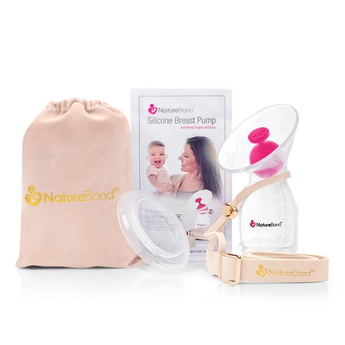 NatureBond Silicone Breast Pump with lid, Stopper, Strap, Pouch. Breastfeeding Essential Premium All in 1 Set. 3.4oz 100ml (Premium All-in-ONE)...