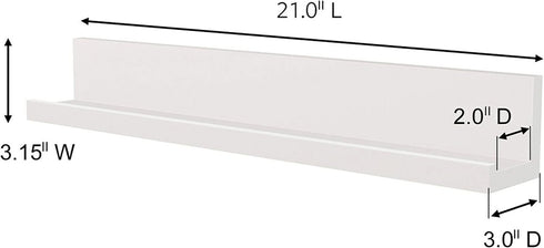Command Picture Ledge, 21" Damage Free Hanging Floating Shelf with Adhesive Strips, Quartz, No Tools Picture Hanger for Displaying Decorations and...