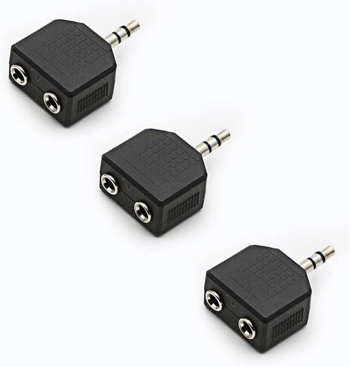 3.5mm Headphone Y Splitter, Gold Plated 3.5mm 1/8 inch Male to Dual Female Stereo Jack Adapter Converter,3-Pack......
