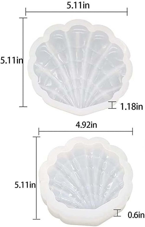 Seashell Storage Box Resin Molds, Box Resin Mould, Jewelry Storage Box Molds, Seashell Storage Box, Resin Seashell Molds for Resin Crafts DIY...
