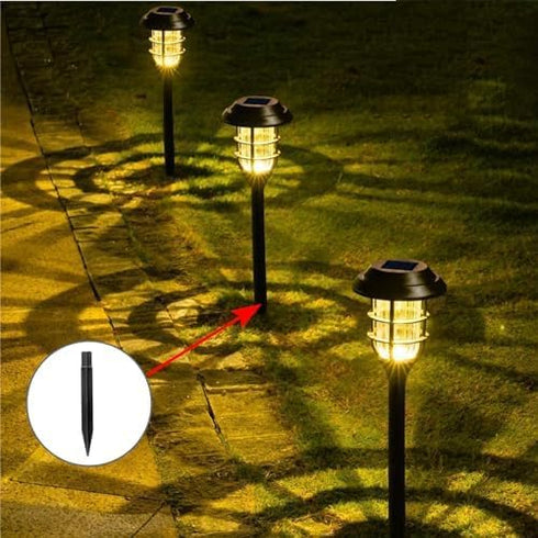 8 Pcs Solar Light Stakes Replacement, 0.62" x 5.3" Plastic Ground Stakes Pathway Lights Spike for Yard Garden Outdoor Christmas Halloween Pathway ...