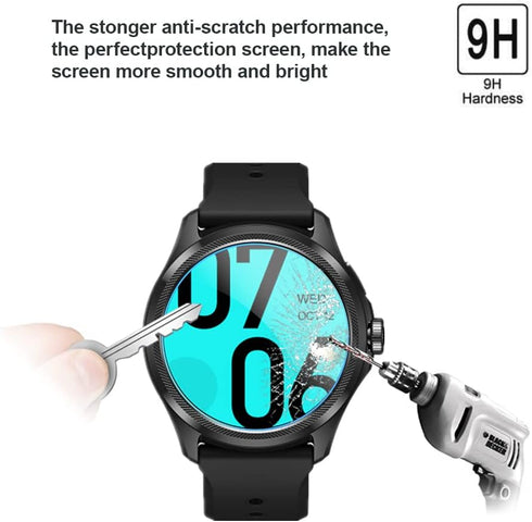 Compatible for Ticwatch Pro 5 Enduro/Pro 5 Screen Protector, 9H Anti-Scratch Tempered Glass Protective Film Compatible for Ticwatch Pro 5 Android/...