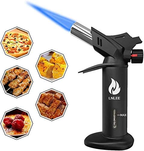 LNLEE Torch Culinary Cooking Torch for Creme Brulee Steak Baking, Refillable Professional Chef Kitchen Torch Lighters for Dab Rig Crafts Resin wit...
