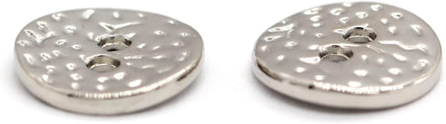 11mm 2 Holes Small Round Metal Buttons, Bright Silver Button for Clothes, Children Shirt, Women Blouse, Top, Cuff, Collar, Cute Handmade Decoratio...