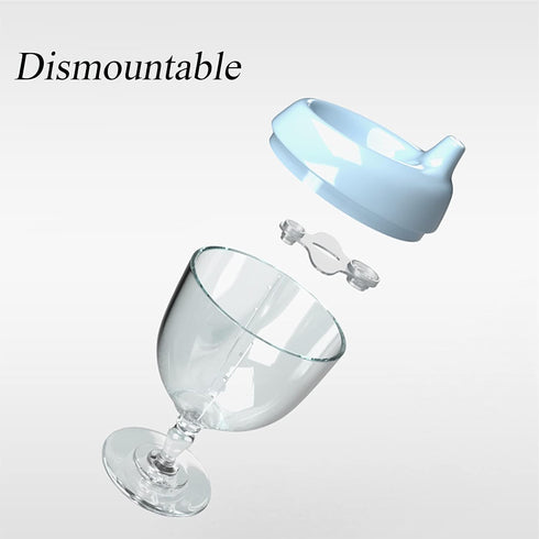 Wine Sippy Cup, Plastic Wine Glass Baby Goblet Sippy Cup Beverage Mug Milk Bottle with Lid for Kids Birthday Party or Celebration (over 8 months)...
