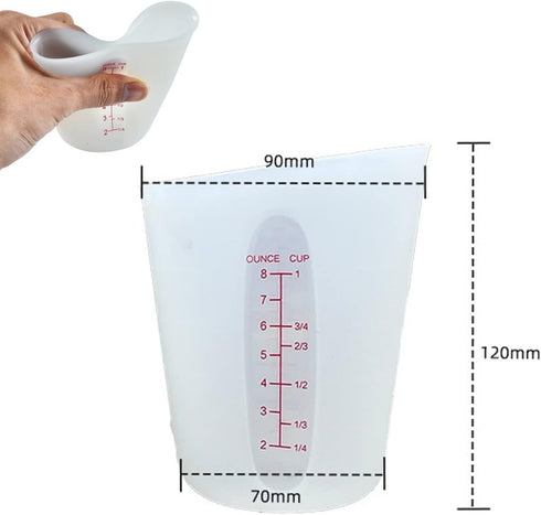 Silicone Resin Measuring Cups Tool Kit, 2PCS 250ml Measuring Cups for Epoxy Resin, 4pcs Resin Mixer Paddles Stir Sticks,Mixing Tools for Resin,Mol...