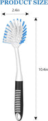 SetSail Dish Brush with Handle, 2 Pack Stiff Bristles Dish Scrubber with Built-in Scraper Dish Scrub Brushes for Cleaning Dishes, Pots and Pans, K...
