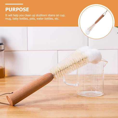 Bottle Brush Cleaner Bottle Cleaning Brush Short Handle Bottle Cleaner Water Bottle Brush Dish Scrub Brush for Cups Coffee Mugs Tea Pots Kettle Bo...