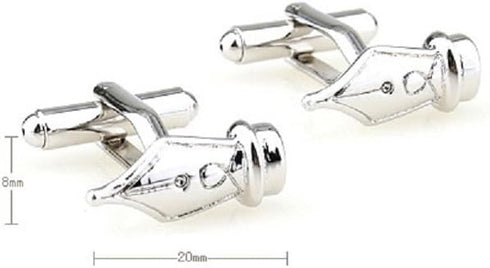 Quill Fountain Pen Teacher CPA Pair Cufflinks in a Presentation Gift Box & Polishing Cloth...