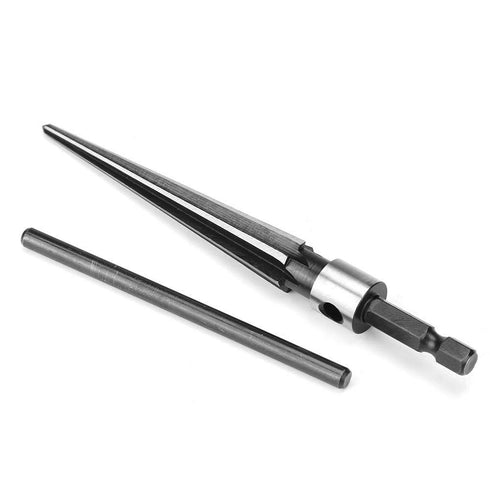 Handheld T Shape Tapered Hex Reamer Bridge Pin Hole Carbon Steel, Handle Drilling Tool for Taper Holes on Top of Planks, Chamfering, Screw Sinking...