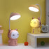 Kids Desk Lamp with Night Light Cute Cartoon Lamp 360° Goose Neck LED Folding Reading Light for Bedroom Children Bedside Study Table Lamp (Purple)...