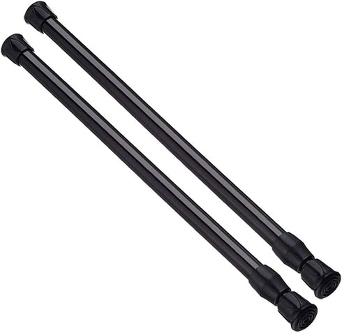 AIZESI Spring Tension Curtain Rods Short Tension Rod (Black,17" to 28"-2Pcs)...