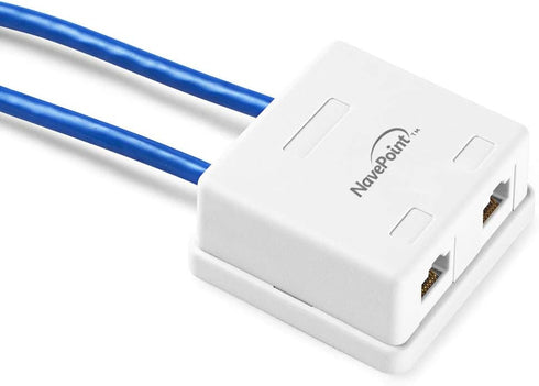 NavePoint Keystone Jack Surface-Mount Box 2-Port White, 10-Pack...