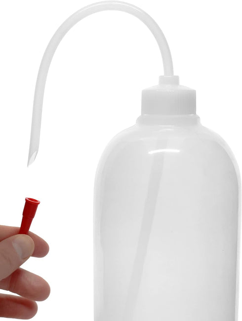 EISCO Wash Bottle, 1000ml - Polyethylene - Translucent, Unbreakable - Screw Cap with Flexible Delivery Tube for Dispensing Liquid - Includes Tube ...