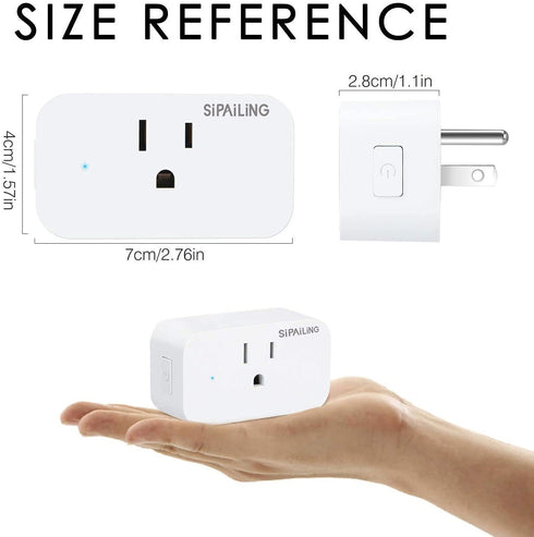 APP Updated SIPAILING 15A WiFi Smart Plugs Outlets, Mini Smart Socket Compatible with Alexa Echo Google Home, no hub Required -Timer Scene Setting...