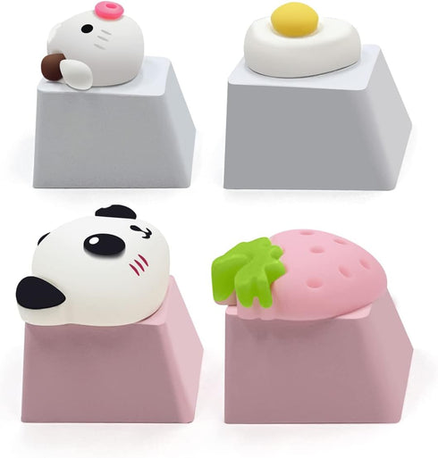Cute Keycap 4 pcs,Custom 3D Model Keycap Cute OEM R4 Profile ESC-Keys Keyboard Keycap for Cherry MX Switches Mechanical Gaming Keyboard Cute Anima...