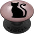 Phone Grip Cat Design Black On Rose Pink PopSockets PopGrip: Swappable Grip for Phones & Tablets PopSockets Adhesive PopGrip...