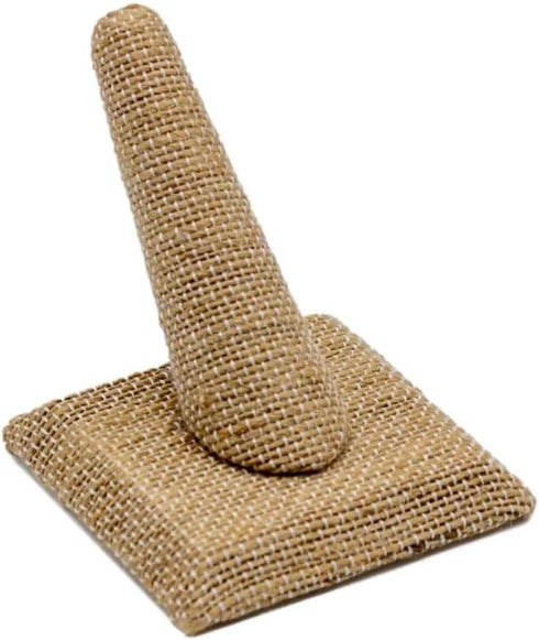 Countertop Finger Shaped Ring Display Stand Showcase Square Base Ring Stand (Linen), 244-4...