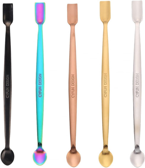 BAOFALI 5 Colors 304 Stainless Steel Craft Spoons Set for DIY Scrapbooking Glitter Embossing Powders Sequins and Other Small Embellishment Craft C...