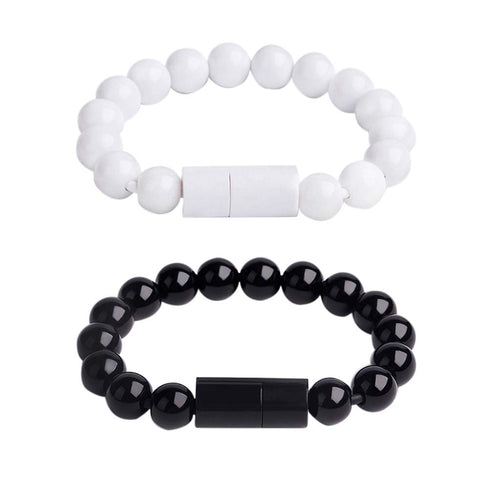 UKCOCO USB Type C Cable, 2 Pack Bead Bracelet USB Data Sync Fast Charging Cable for S9 S8 Note 9 8, V20 V30 G5 (Black and White)...