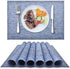 DACHUI Placemats Set of 6, Linen Look Woven Place Mats, Water Resistant, Heat Resistant, Washable, Durable Table Mats (Blue)...