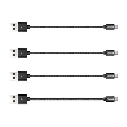 COSOOS 4 Short USB Type C Cables (9in/23cm) Nylon Braided Fast Charge & Sync USB C to USB 3.0 Cables for Samsung Galaxy S21 20 S10 S9 S8 Note 10,9...