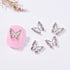 Butterfly Nail Charms Silver Butterfly Nail Gems 3D Metallic Butterflies Nail Rhinestones for Acrylic Nails Designs Shiny Butterfly Crystal Charms...