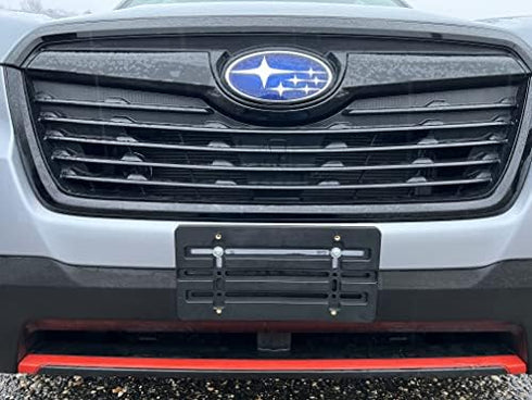 Front Bumper License Plate Bracket for Subaru 2000-2025, Plate Holder Set w 6 Unique Screw Bolts & Wrench Kit, License Tag Mounting Kit, Quality P...