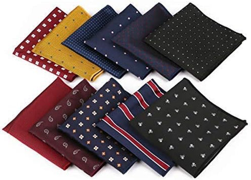 driew 11 Pcs Men Suit Pocket Square Handkerchiefs with Assorted Pattern...