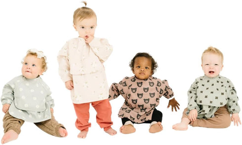 Zoe & Co Baby Bibs for Eating w/Pocket | Premium Soft Waterproof Bibs | Cute Toddler Bibs 6-36mo | Hang Dry Long Sleeve Bib...