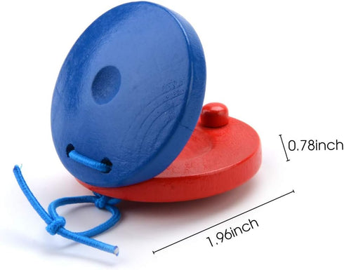 B bangcool Wooden Percussion Instrument Finger Castanets: 12Pcs Wood Castanets Creative Musical Instrument for Kids Percussion Toy...
