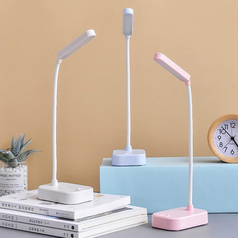 Small led light lamp battery operated,Small desk light 3 pack,With usb cable,3 position adjustable light,360° rotating hose,White eye protection l...
