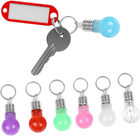 DOITOOL 21pcs Color Luminous Key Chain Funny Keychains Light up Toys Led Color Led Keychain Halloween Key Ring Flashing Led Bulbs Led Light Bulb U...
