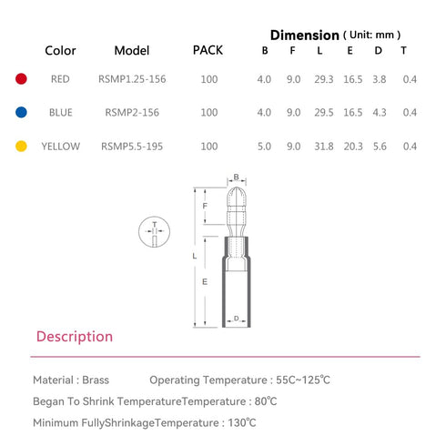 HKS 100 PCS Heat Shrink Male Bullet Connector - Red 22-16 AWG - Electrical Wire Connectors Kit - Tinned Copper - Automotive Marine Crimp Connector...