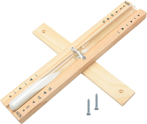 Sauna Hourglass Sand Timer, Beech Wood 15 Minutes Accurate Hour-Glass, Rotating Heat Resistant Wooden Hour Glass (White Sand)...