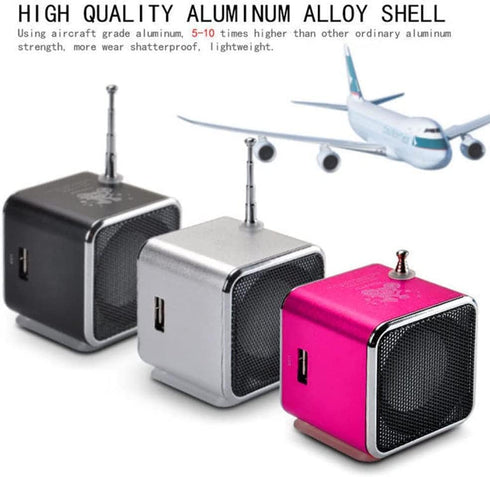 Mini Speaker Music Player Portable Light-Weight FM Radio Stereo PC Fashion Support Card and U Disk Plug Play Support FAT16 / FAT32 File System(Sil...