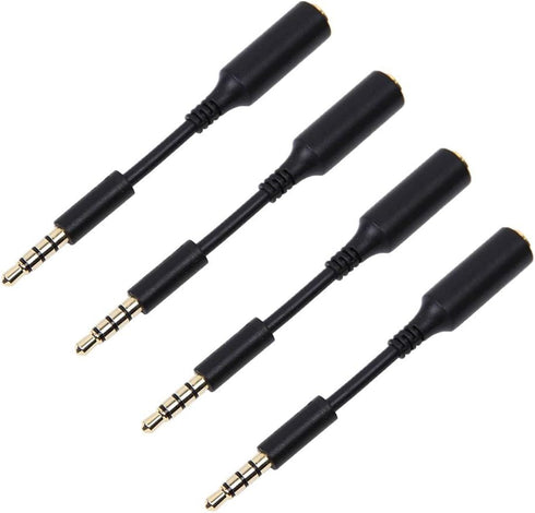 Honbay 4pcs Gold Plated 3.5mm Male to 3.5mm Female Extension Cable Headset Audio Jack Extender Adapter for Battery Charger Case and Smartphones...