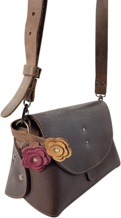 Hide & Drink, Rose Bag Ornament, Trendy, Stylish, Fashionable, Purse, Handbag, Luggage Accessory, Full Grain Leather, Handmade, Multicolor...
