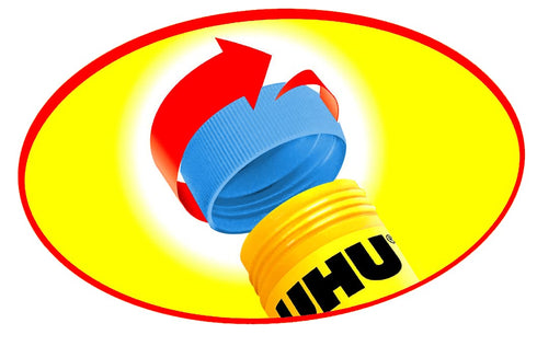 UHU Colored Glue Stick, 0.74oz Blue, rubs on Blue & Dries Clear, Washable, Solvent Free, Screw on Cap, Pack of 24...