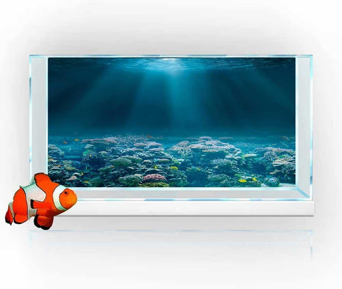 Undersea Coral Aquarium Background, Blue Ocean Sunshine Underwater Fish Tank Decorations Backdrop, Deep Sea Submarine Landscape Fish Tank Backgrou...
