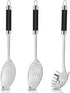3-Piece,Stainless Steel Serving spoons set with Slotted Spoon, Serving Spoon and Spaghetti Spoon, kitchen cooking serving utensils set cooking spo...