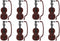Zerodeko 8 Set of Mini Violin Miniature Musical Instruments Dollhouse Accessories Tiny Violin Model Desktop Decorations Party Favors for Kids Adul...