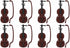 Zerodeko 8 Set of Mini Violin Miniature Musical Instruments Dollhouse Accessories Tiny Violin Model Desktop Decorations Party Favors for Kids Adul...