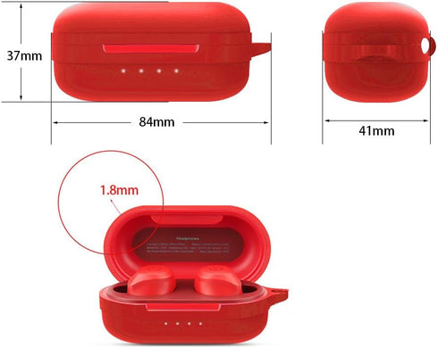 Case Compatible with TOZO NC9,Anti-Lost & Shockproof Portable Silicone Protective Case Cover (Red)...